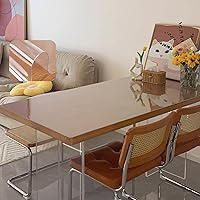 Vista 12 de Protector de mesa de comedor de PVC, mantel transparente lavable, protector de mesa, lona de vinilo, 52 tamaños, 0.039 pulgadas de grosor