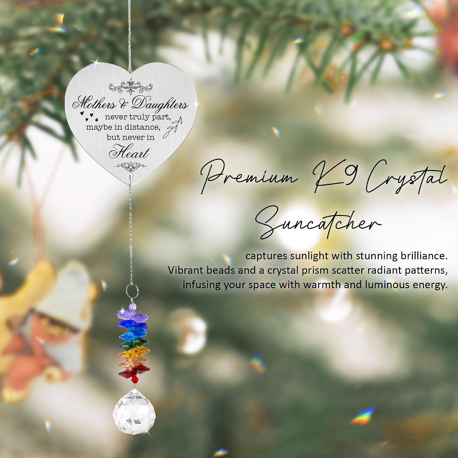Aluminum Ornament Suncatcher - Christmas Mother's Day Birthday Gift for Women - Mothers and Daughters Keepsake - Heartfelt Gifts for Mom, Grandma, Nana, Mama, Daughters, Granddaughters image 2