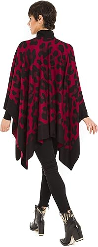 Miniatura 4 de MIMOSITO Chal envolvente tipo poncho Ruana para mujer, suéter abierto al frente para otoño e invierno