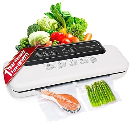 ENEM Vacuum Sealer Machine, Large Size, Automatic Dry & Wet Air Sealing System, With 1 Year Warranty, With Full Customer Support, Compact Design Vacuum Sealing Machine, With Extra 10 Bags