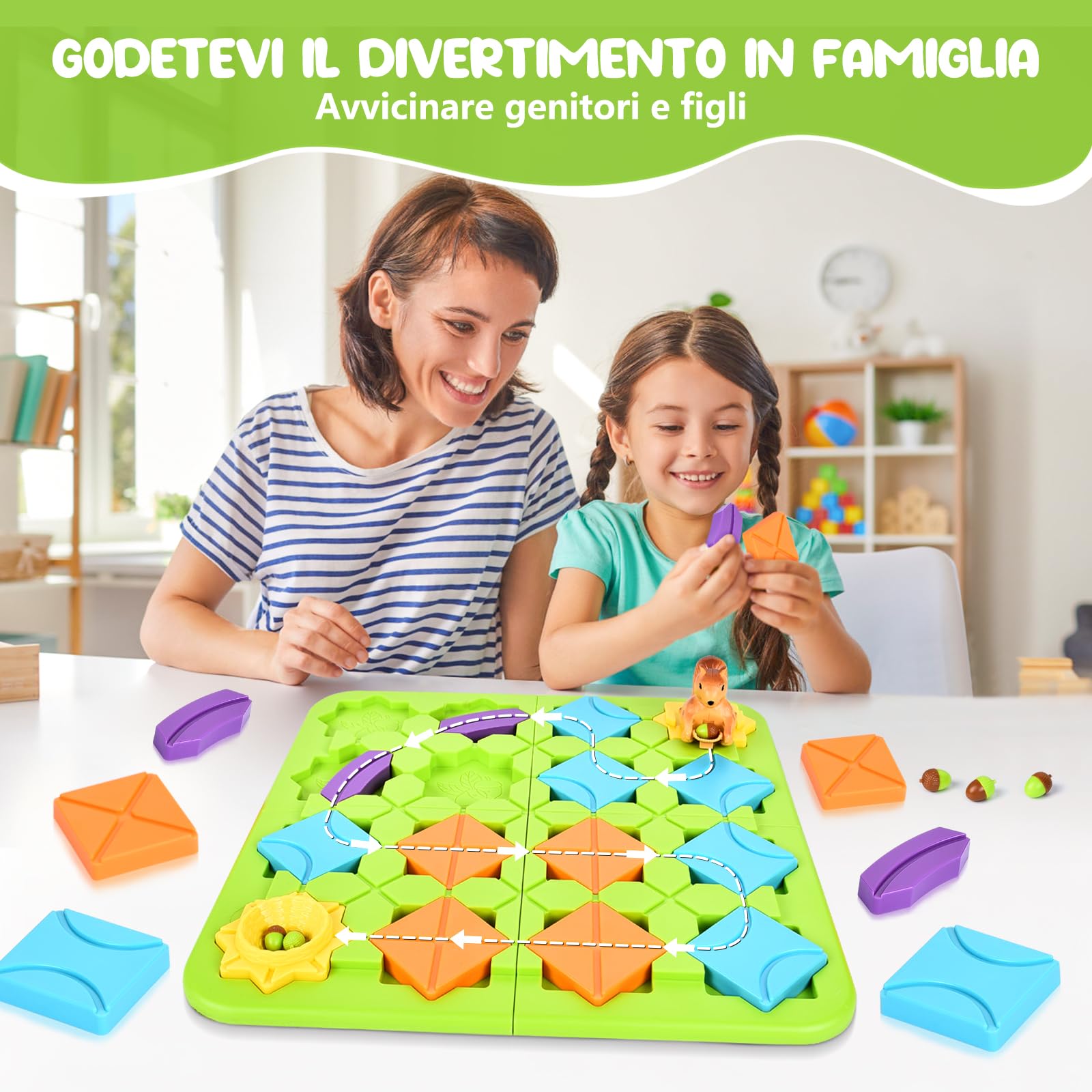 Logical Road Builder - Gioco Da Tavolo Montessori Per Bambini 4+ | Costruisci Percorsi E Labirinti Con Biglie
