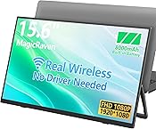 8000 mAh Wireless Portable Monitor, 15.6" 1080P IPS Laptop Screen, Second Computer Gaming Display with Speakers, Travel Monitor for Windows/Mac/Android/iOS/Gaming Console