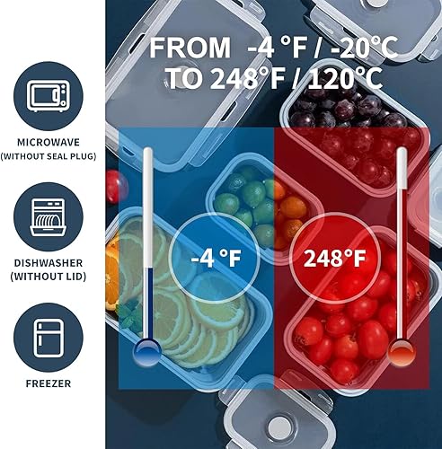 Miniatura 5 de KIGI 【Paquete de 3】 Caja Bento de silicona plegable de 40.6 onzas con tapas, recipientes herméticos para preparación de comidas, aptos para