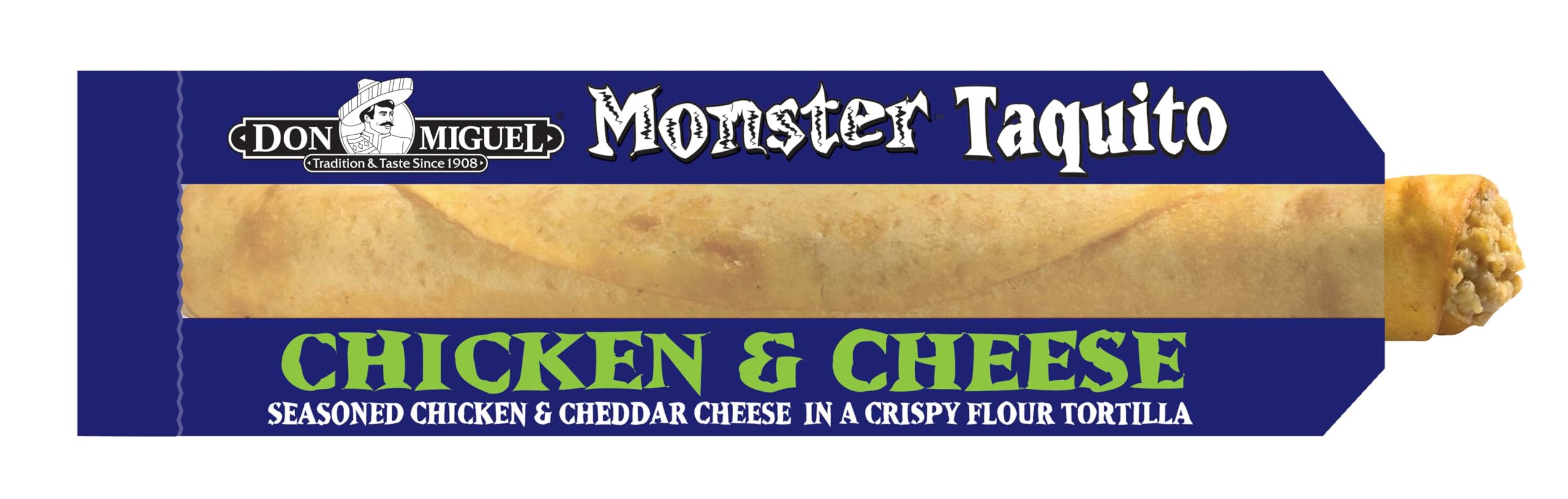 Chicken and Cheese Green Chile Taquito by Don Miguel – 4 Ounce per taquito, 24 taquitos per case, Pack of 24