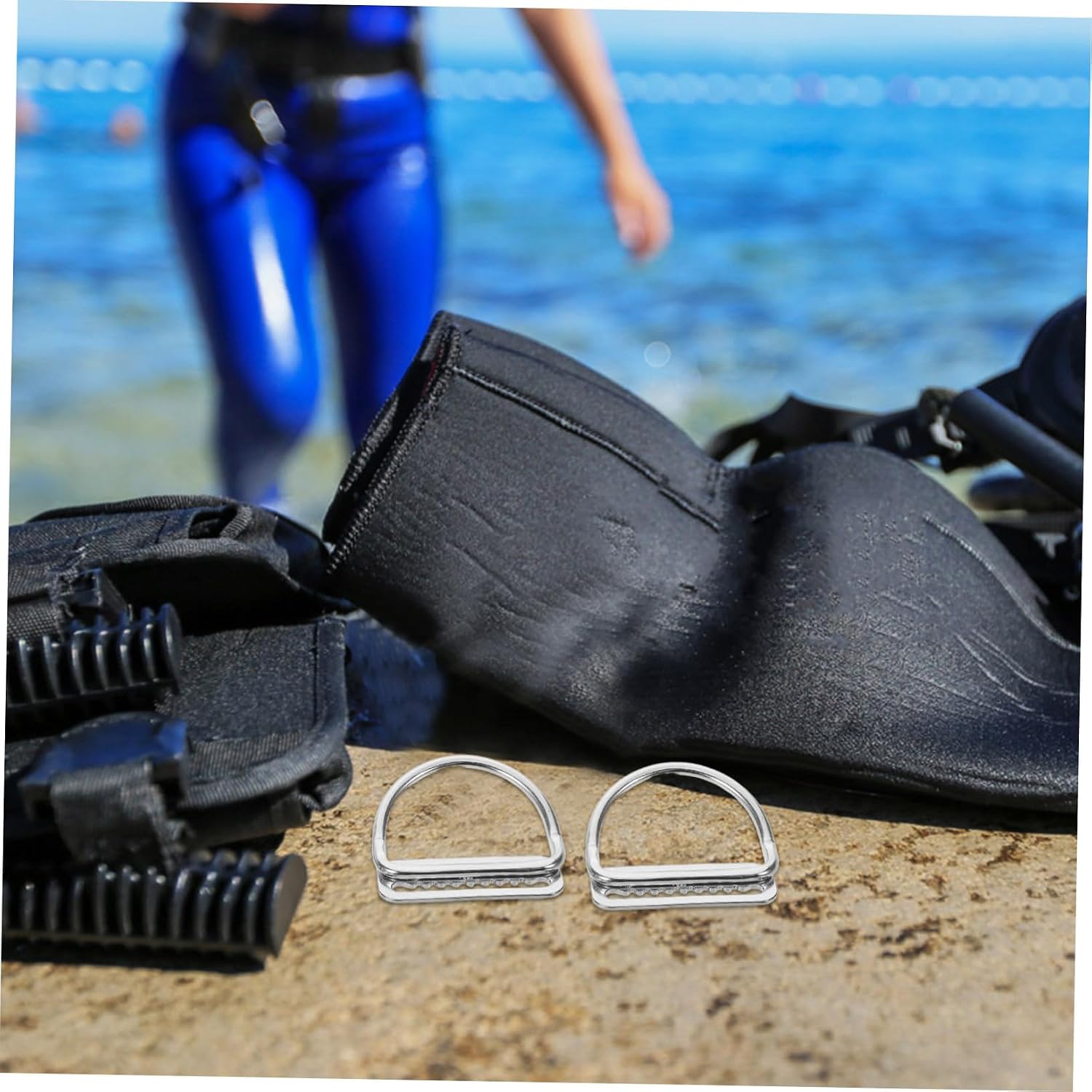 2pcs Durable D Shaped Clips for Side Mount Positioning Quick Adjustments Secure Attachment for Scuba Diving Surfing Climbing Gear