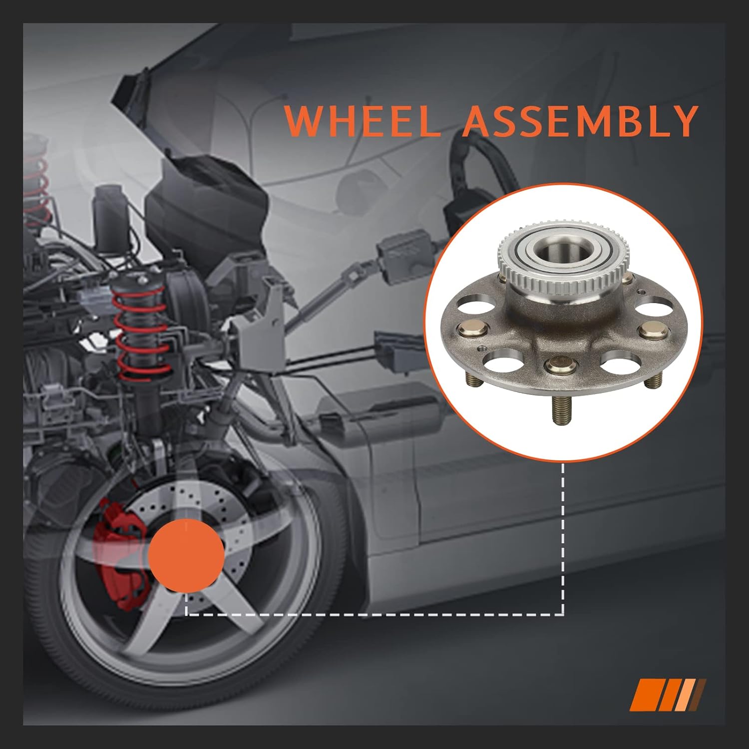 (Pair) DRIVESTAR 512179 Rear Wheel Hub & Bearing for Honda Accord 1998 1999 2000 2001 2002(V6 3.0L, 4-Wheel ABS Models Only), 1999-2003 for Acura TL, 5 Lugs W/ABS - Image 5