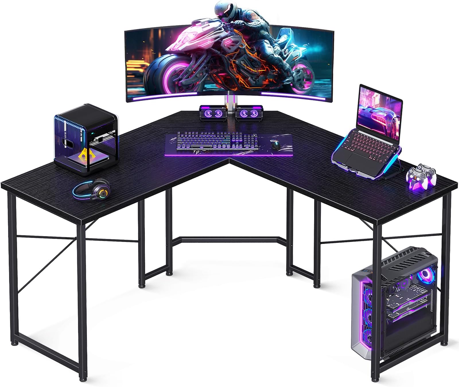 Amazon.com: ODK L Shaped Gaming Desk with Power Outlets, 51 Inch ...