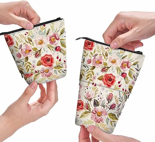 Miniatura 7 de Swono Estuche para lápices de mujer africana, hermoso turbante, ropa antigua, paisaje, sabana, puesta de sol, montañas, estuche de pie, estuche para