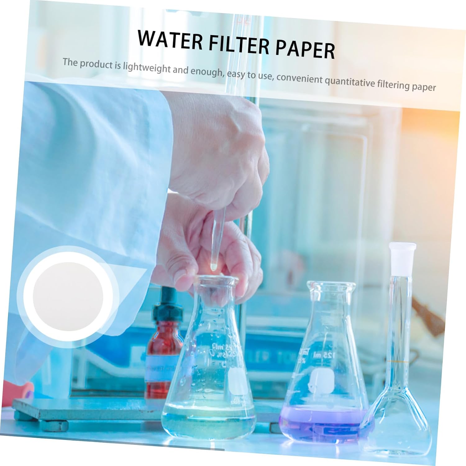 100 Sheets Quantitative Filter Paper for Labs Quick Medium Slow Filtration Speed Chemistry Experiment Use Material