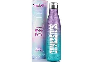 Onebttl Gymnastics Gifts for Girls - Performer Emboss Glitter Fusion Water Bottle