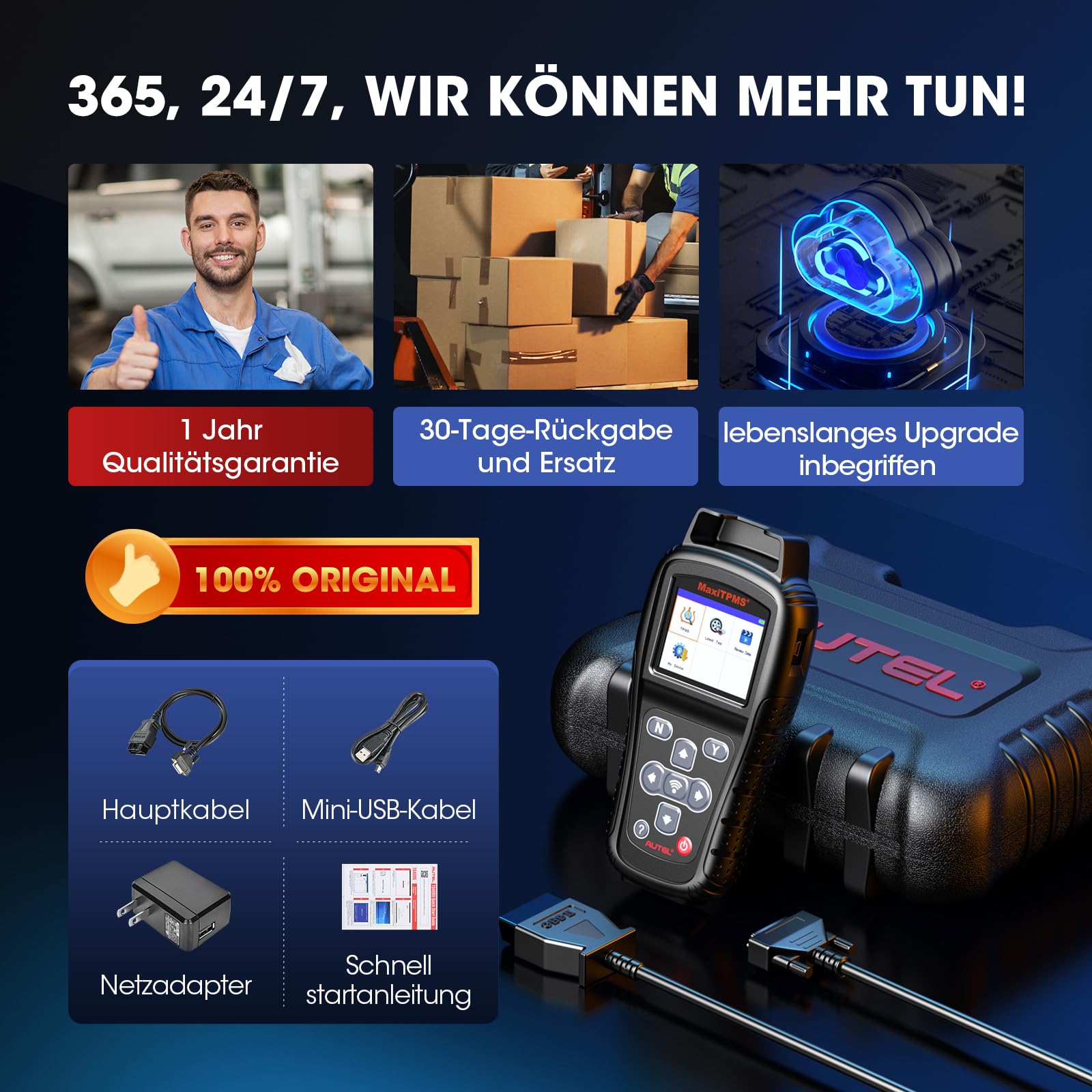 Autel MaxiTPMS TS408S RDKS Reifendruck-Kontrollsystem 2024 Reifendrucksensoren, TPMS Lernwerkzeug, Sensoraktivierung, TPMS Reset/Diagnose, Lesen/Löschen DTCs, Upgraded von TS408/401, Arbeit als TS501