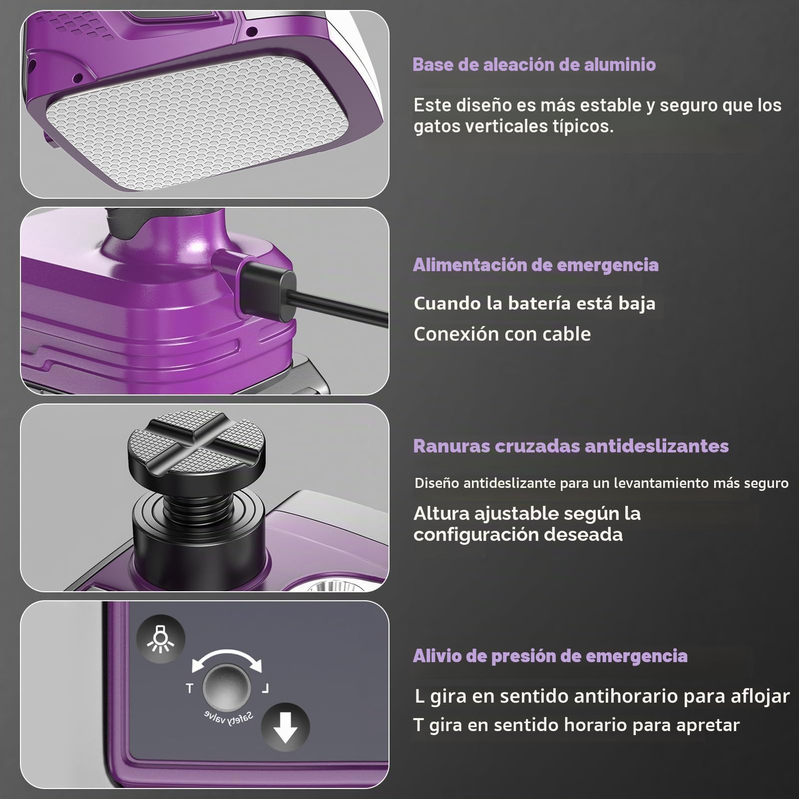 Gato hidráulico 5T 3T, Gato hidráulico con batería de 4,0 Ah y Cargador con Bomba Inflable y luz LED, 150 – 450 mm, Elevador de Coche para Coche, SUV, sedán, MPV, Cambio de neumáticos