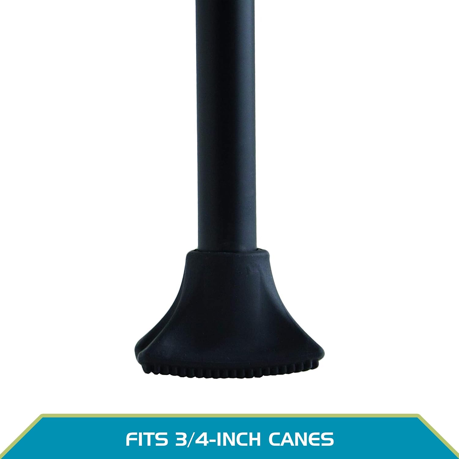 Able Life Universal Cane Grip Tip, Curved Rubber Base Attachment-Tip for 3/4-Inch Canes and Walking Sticks, All-Terrain Replacment Feet Accessory, Heavy Duty Non-Slip Traction