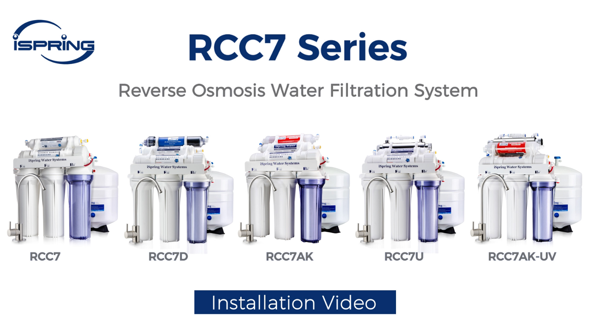 Image of iSpring RCC2, Upgraded 200 GPD Capacity, 5-Stage Under Sink Reverse Osmosis Water Filter System, Patented Easy-Mount Faucet for Hassle-Free Installation