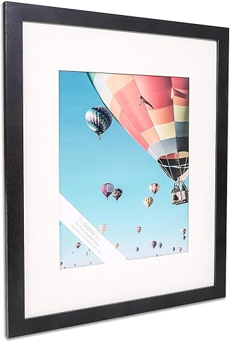 Miniatura 2 de The Display Guys - Juego de marcos minimalistas de madera negra, vidrio templado, 16 x 20 pulgadas, mate a 11 x 14 pulgadas, para colgar en la