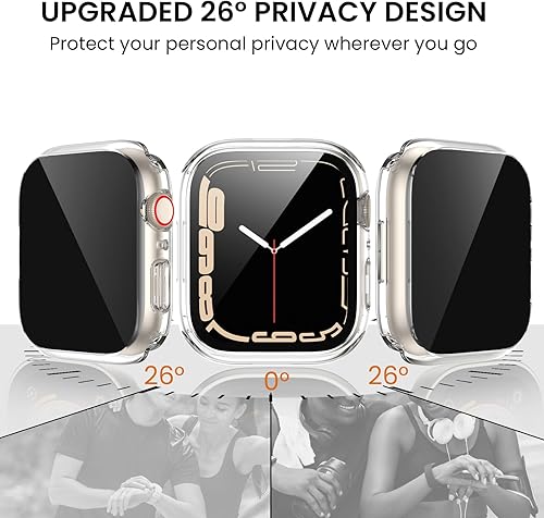 Miniatura 9 de Tensea Funda protectora de pantalla impermeable para Apple Watch (2 en 1) para Apple Watch Series 9, 8, 7, 1.772 in, iWatch protector de