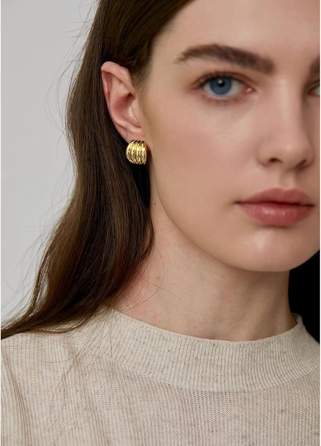 Statement Chunky Gold Earrings for Women Unique Square Stainless Steel Heaven Mayhem Button Stud Earrings Trendy Jewelry - Image 5