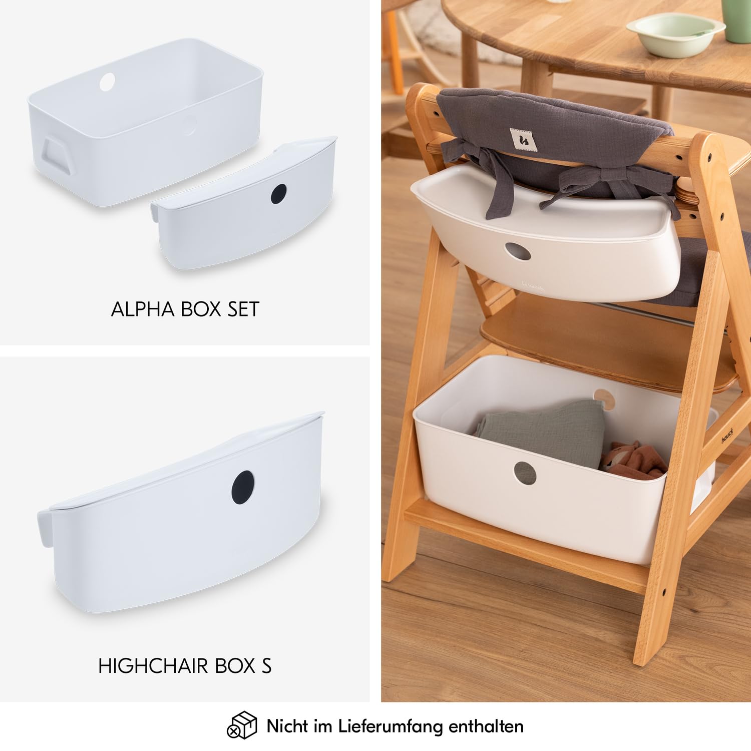 Hauck Alpha+ Holz Hochstuhl Baby mitwachsend 6 Monate bis 90 kg, Natural, 5-Punkt-Gurt, 8-fach verstellbar