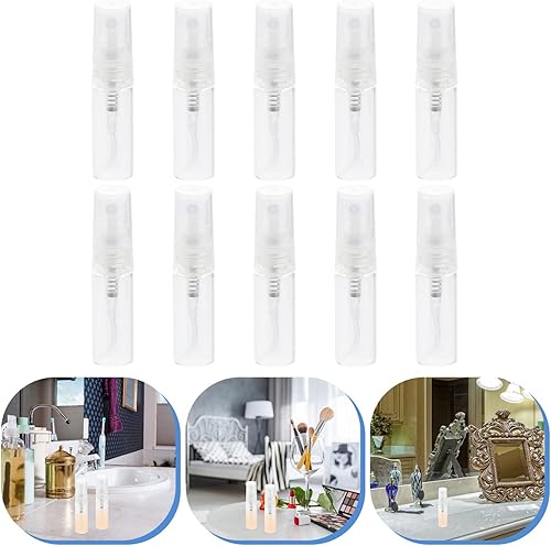 Miniatura 7 de minkissy 10 piezas de espray transparente para viaje esencial mini botella de plástico frascos de perfume recipientes portátiles líquidos
