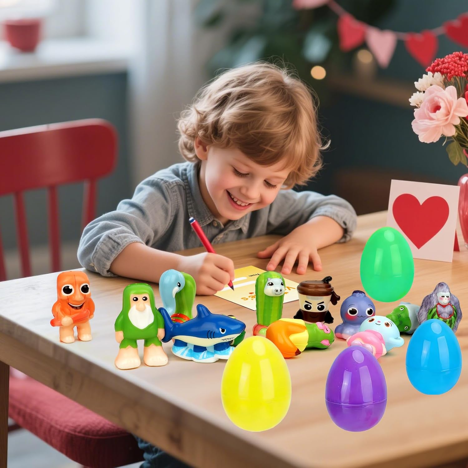 24PCS Easter Egg Fillers Squishy Toys for Classroom, Easter Basket Stuffers for Kids, Classroom Party Favors for Boys and Girls, Funny Stress Relief Toys