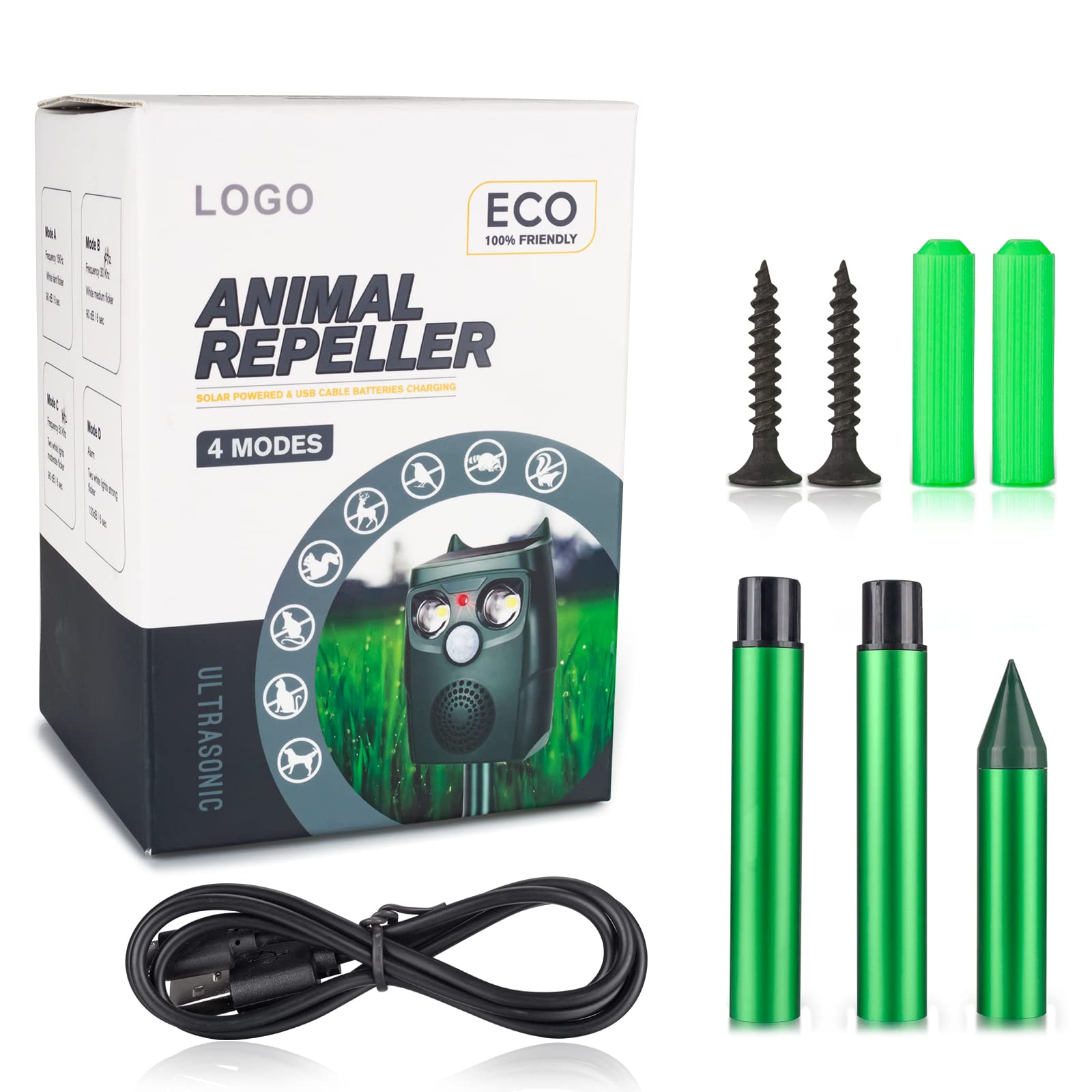 Repelente para Gatos, Ahuyentadores de Gatos Exterior Multifuncionales, Repelente GatosJardin Exterior, Solar Ultrasonido RepelenteparaGatoscon Sensores Infrarrojos y Flash LED y Sonidos de Alarma