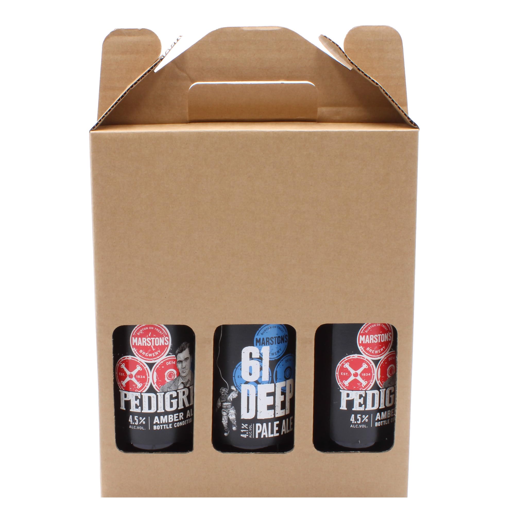 SelfHold 330ml Or 500ml Beer, Ale, Cider Bottle Carrier Gift Box (215 x 70 x 260mm) Cardboard Holder Home Brew - 3 Display Windows | Ideal for Home Brew, Gifts, Parties, and Occasions (10)