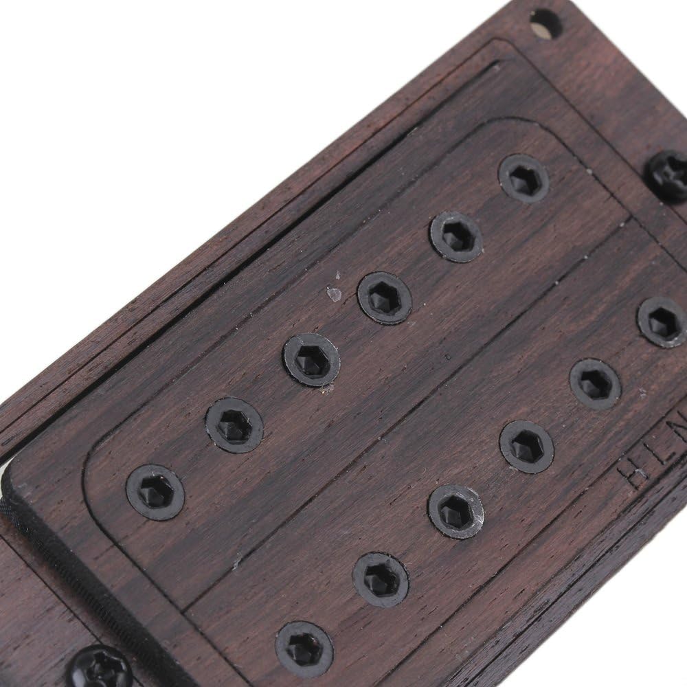 Yibuy 50/52mm Rose Wood Electric Guitar Pickups & Black Screws & Wrench Set of 2