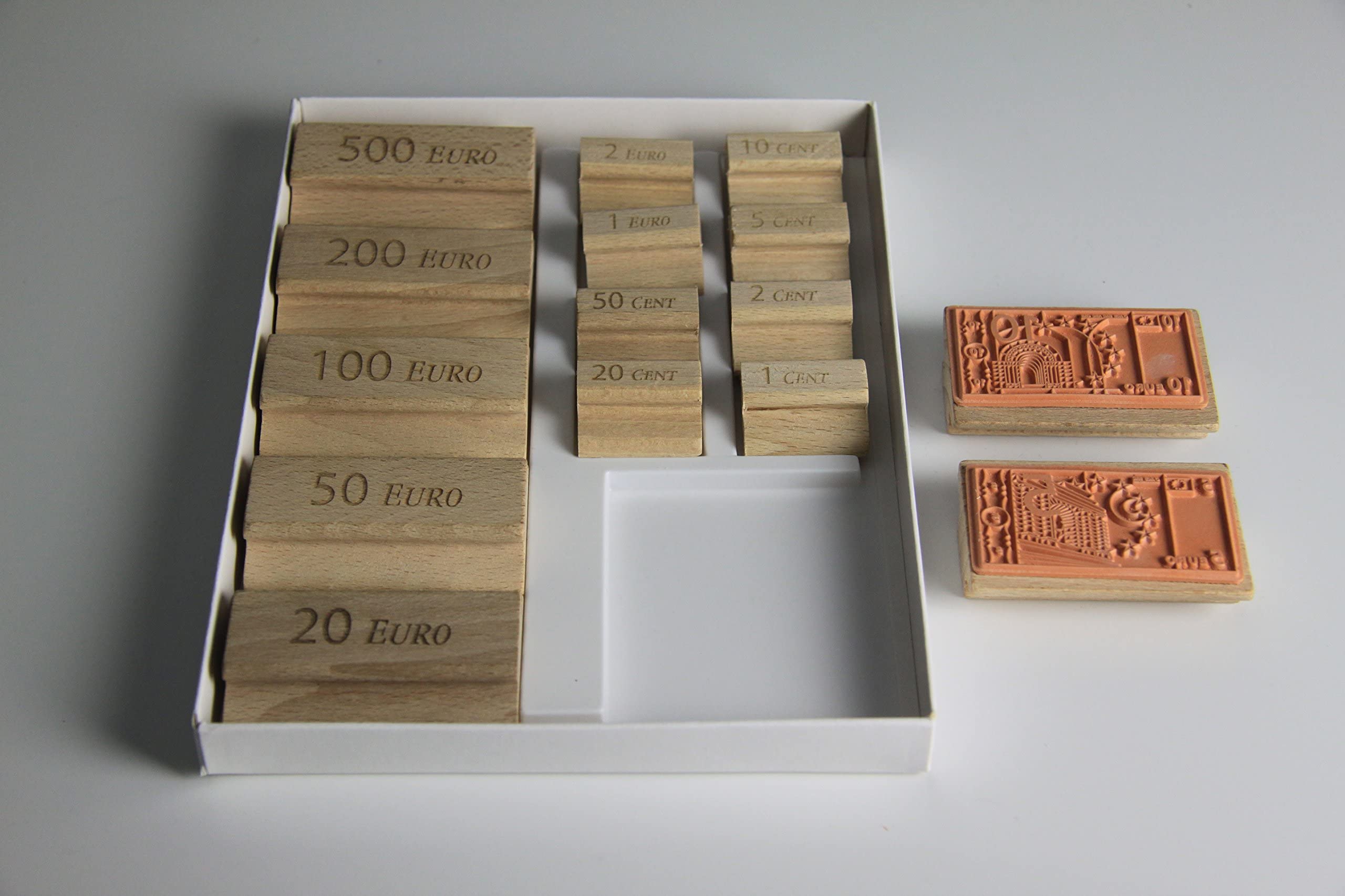 Timbri Euro Per Bambini – Set Da 15 Timbri In Legno: 8 Monete E 7 Banconote Per Imparare Il Denaro Giocando - 6