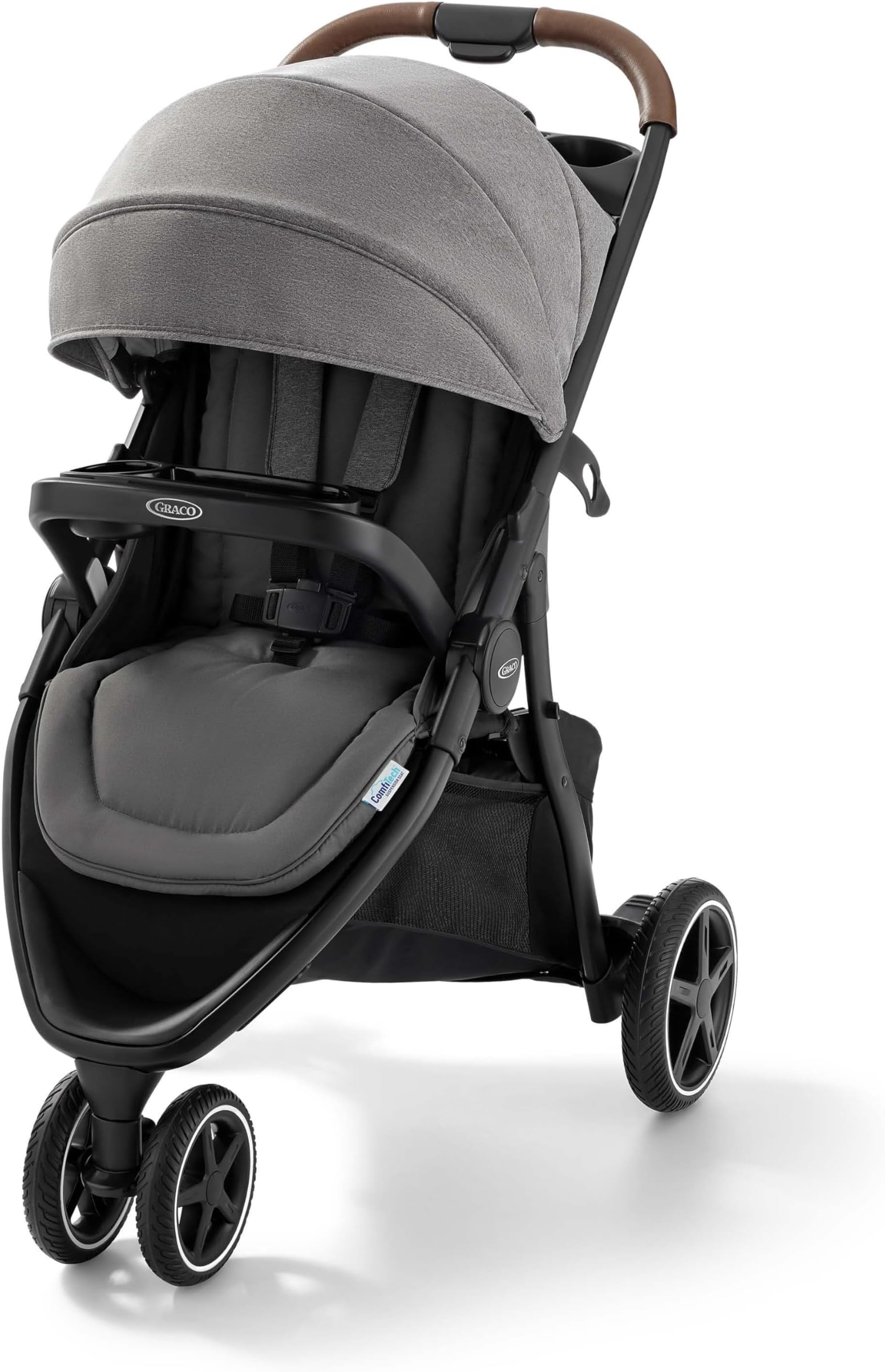 Outpace LX All-Terrain 3-Wheel Baby Stroller, Cohen €” Compatible for Travel System, Easy One-Hand Fold, in-Seat Suspension for Comfortable Ride, Never-Flat Rubber Tires