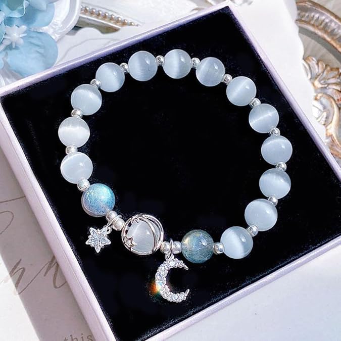 Star Moon Planet Bracelet Moonstone Beaded Bracelets
