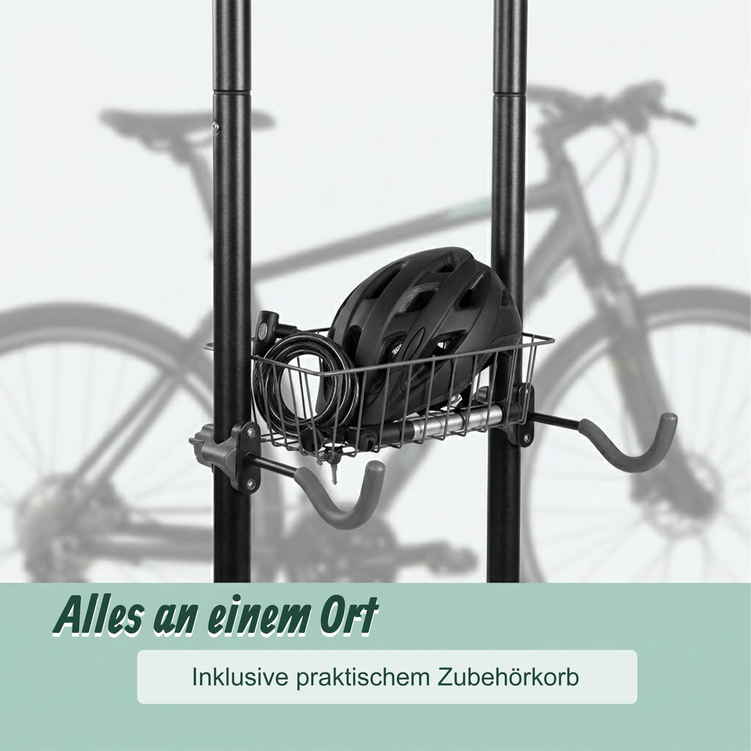 Relaxdays Fahrradständer, 2 Fahrräder, MBT, Rennrad, E-Bike, schwarz