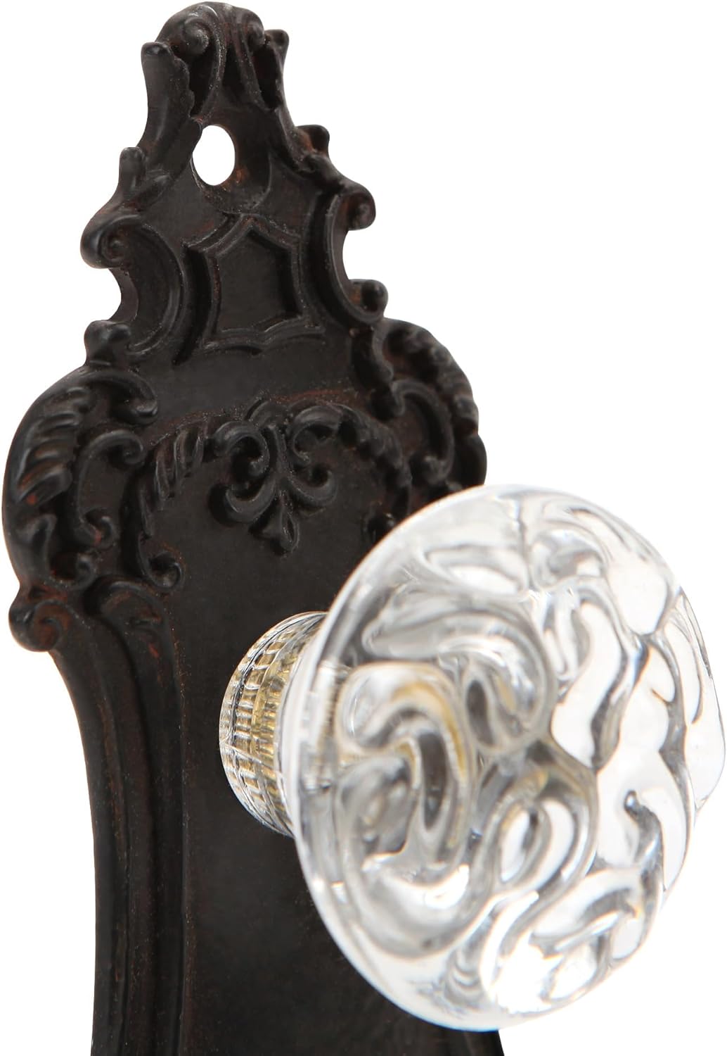 SOFFEE DESIGN 2pcs Vintage Cabinet Pulls Dresser Drawer Knobs, Distressed Closet Handles with Clear Resin Knob - Black