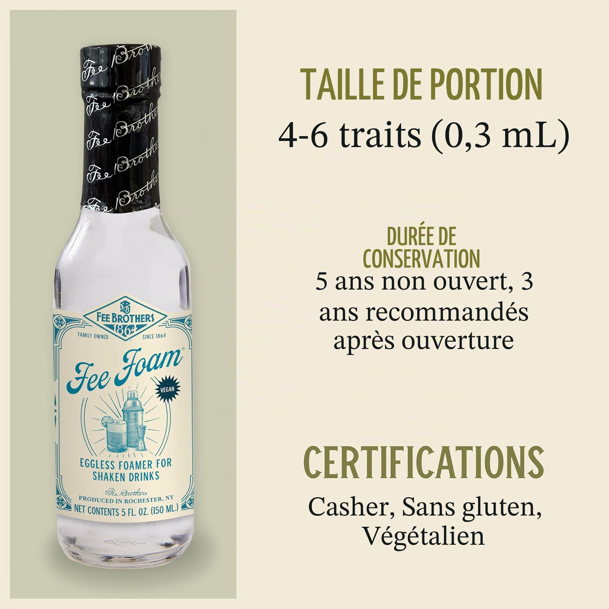 Fee Brothers Fee Foam Bouteille en verre 150 ml