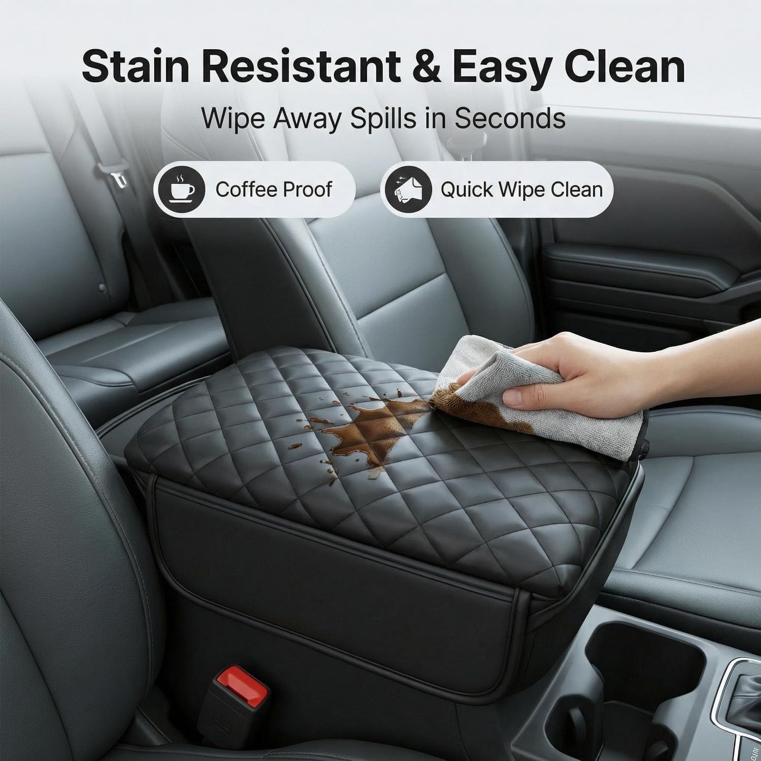 for 2024 2025 Toyota Tacoma Center Console Cover Armrest Cover for Tacoma Accessories 2026 Armrest Cushion Pad Leather Middle Console Lids Cover Seat Box Protector Anti-Scratch