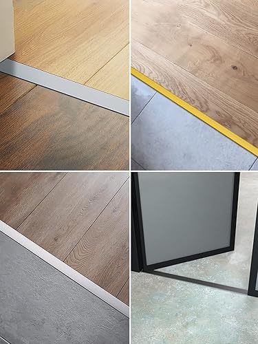 Miniatura 4 de Umbral de puerta moldeado en T para transiciones de superficie, revestimiento mate de costura de piso para azulejos en maderamadera en tira de