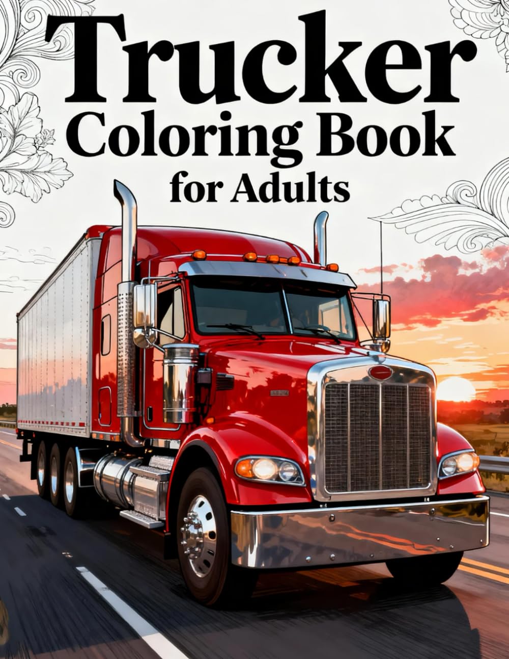 Trucker Coloring Book for Adults: Detailed Big Rig & Semi Truck Illustrations for Relaxation and Mindfulness: 24 Unique 18-Wheeler and Rig Designs — A ... Truck Lovers, and Adult Coloring Fans