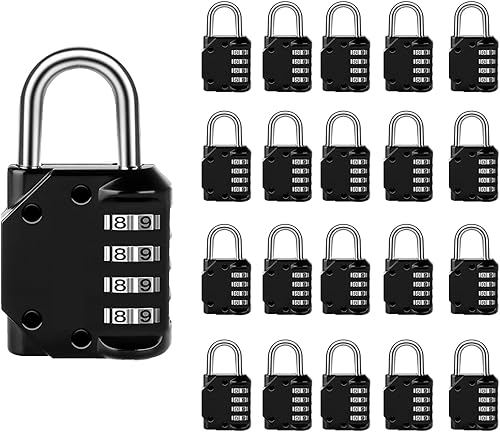 Miniatura 11 de Vervida Paquete de 2 Candados de Combinación, Candado Resistente de Combo de 4 Dígitos Reiniciable, para Exteriores para Casillero de Gimnasio, Rojo