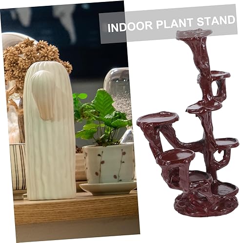 Miniatura 9 de Yardwe Elegante soporte de planta de resina elevada para maceta, base estable para soporte de bonsái de resina
