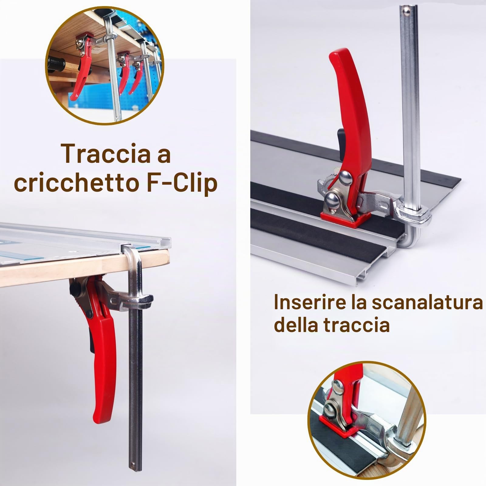 2 Pezzi Morsetti a Vite, Capacità 160mm e Profondità Della Gola 60mm, Morsetto a Vite, Morsetto da Tavolo Tutto in Acciaio, Morsetto a una Mano, per Legno da Falegname