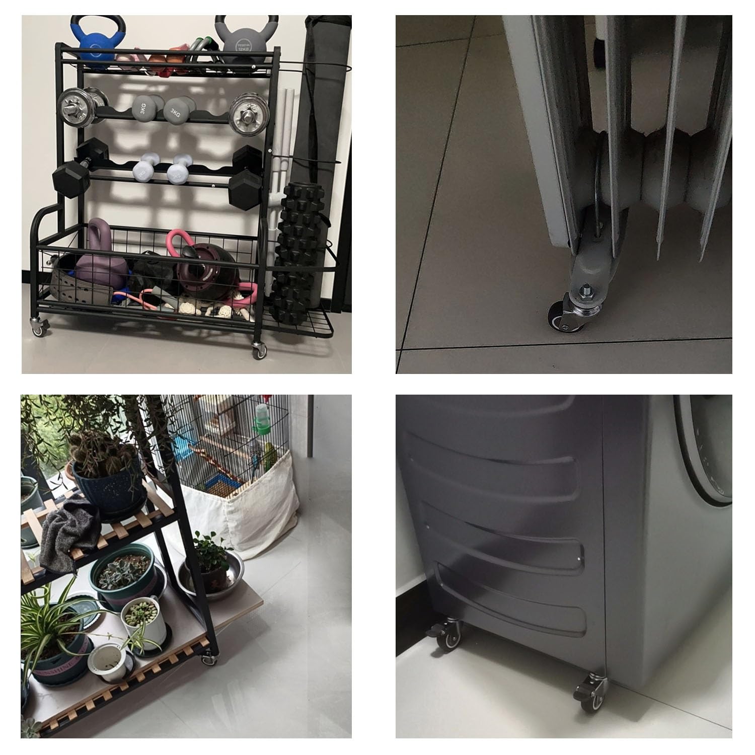 75mm roulettes Pivotantes à Tige Filetée M16*30mm Lot de 4 avec Frein, Capacité de Charge 300kg, roulettes en Caoutchouc Silencieuses for Meubles(2swivel+2with Brake,75mm)