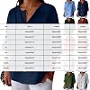 Camisas de lino para mujer, verano, manga 3/4, blusas sueltas de vacaciones, playa, cuello V, túnicas de algodón 2025 5