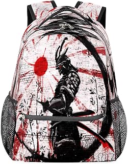 Mochilas escolares de Samurai japonesas para meninas, mochila de estudante, resistente à água, bandeira do sol nascente, mochila escolar de viagem para mulheres/homens, Multi, Medium