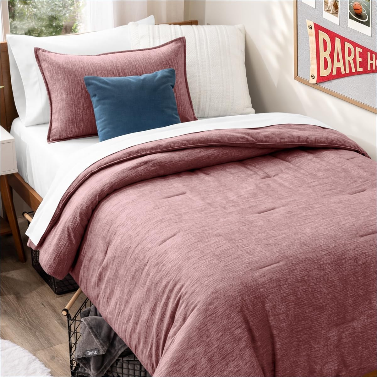 Bare Home Ultra-Soft Goose Down Alternative Comforter Set - Twin/Twin XL - Premium 1800 Series - All Season Warmth (Heather Rosewood) โ image 1