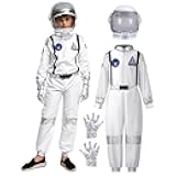 Halloween Astronaut Costume for Kids, Unisex Astronaut Outfit, Toddler Pilot Jumpsuit for Themed Party