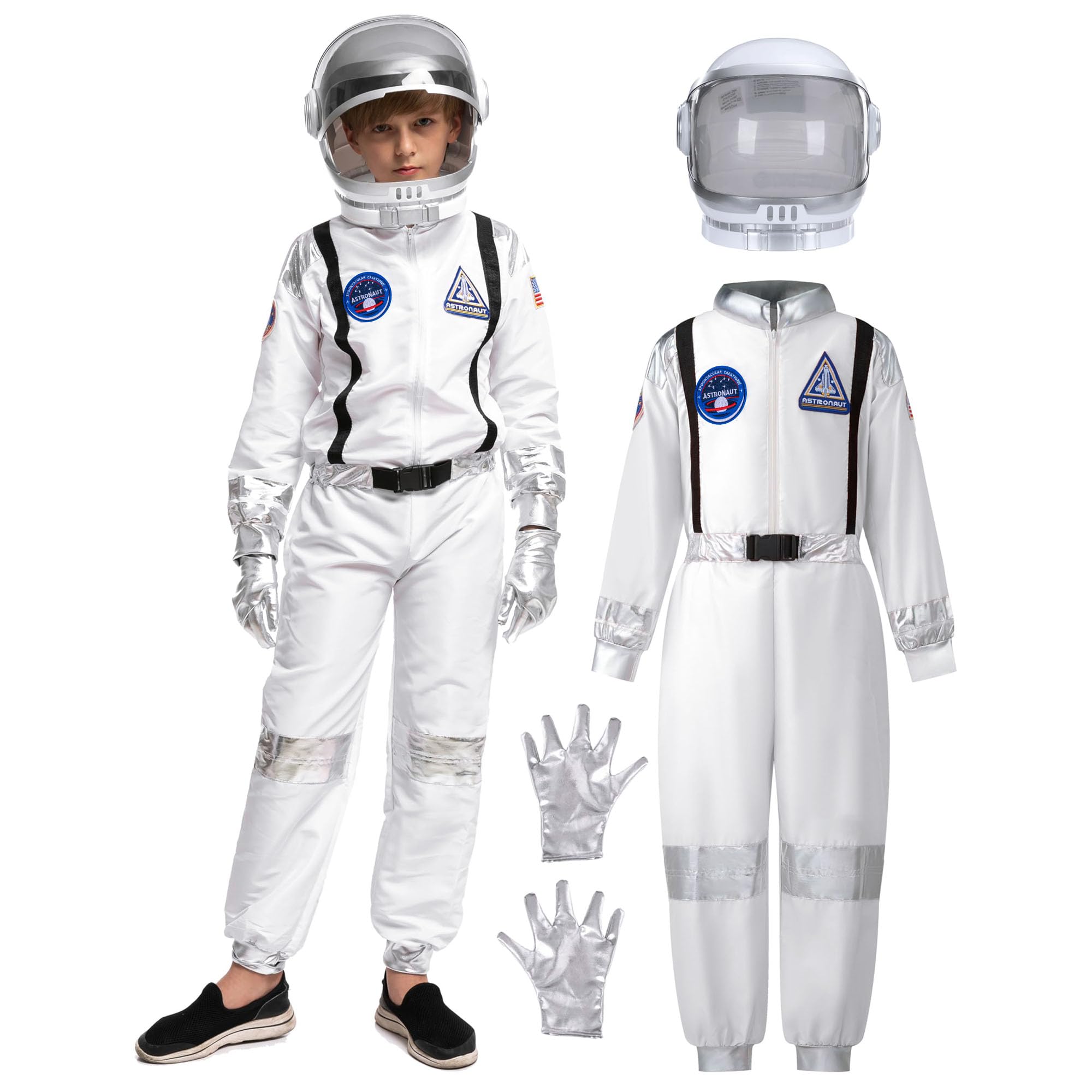 Halloween Astronaut Costume for Kids, Unisex Astronaut Outfit, Toddler Pilot Jumpsuit for Themed Party