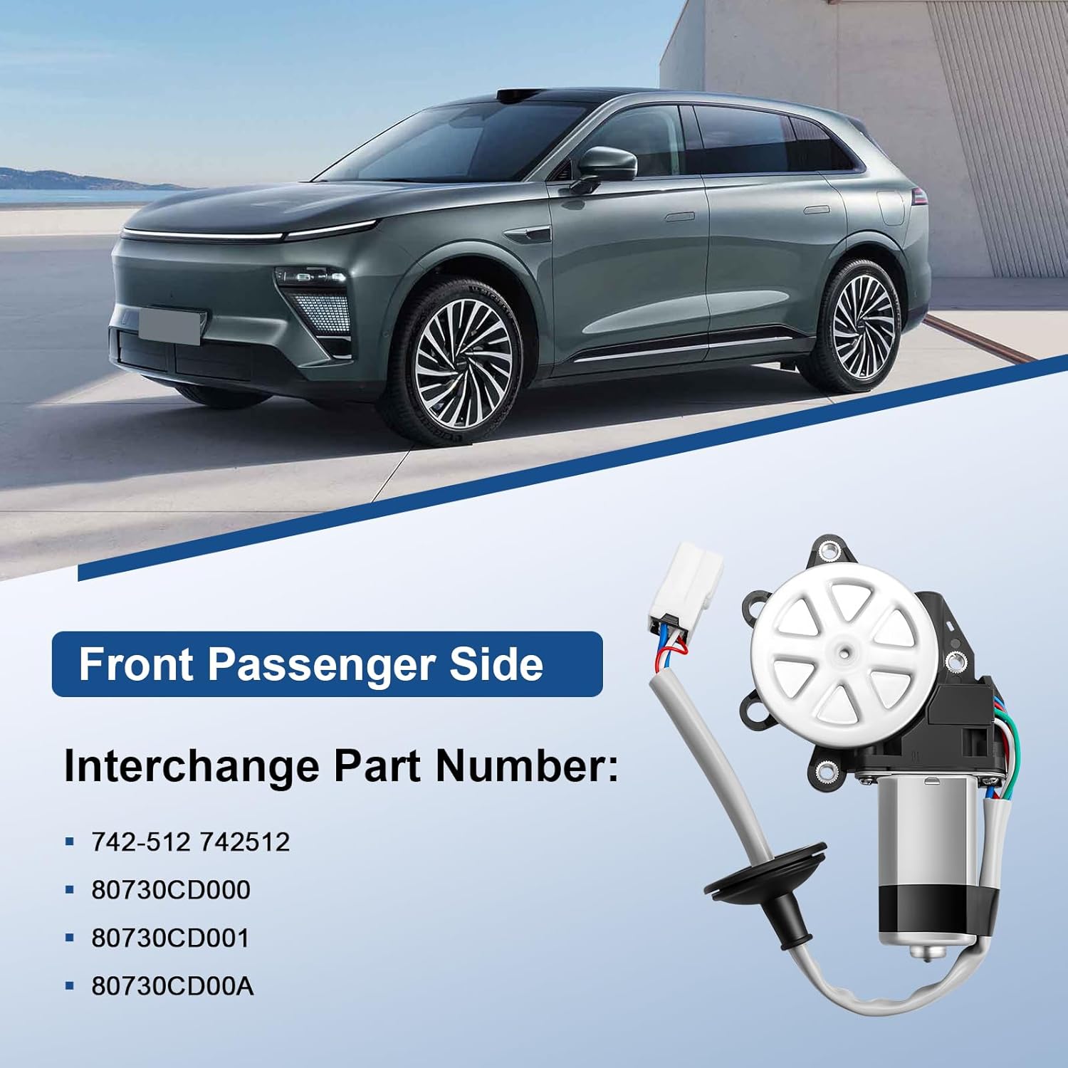 Power Window Lift Motor Front Passenger Side with Anti-Pinch Compatible with Nissan 350Z 2003-2009, Infiniti G35 Coupe 2003 2004 2005 2006 2007 2008 2009, Right 742-512