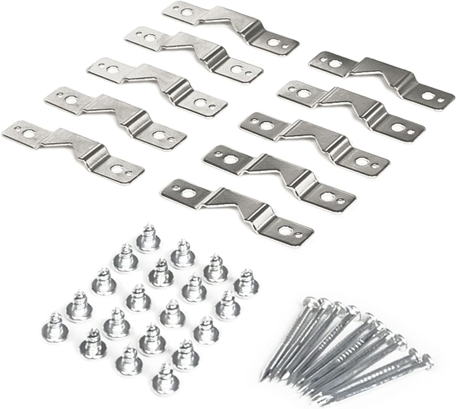 Go Hang It! Single-Notch Precision Picture Hangers 10 Pack - Plus Self-Tapping Screws & Nails Kit - Fast, Easy and Precise