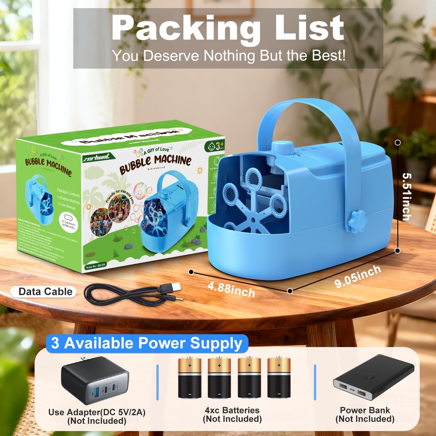 Bubble Machine Automatic Bubble Blower: Durable Bubble Maker 18000+ Big Bubbles Per Minute for Indoor Outdoor Wedding Birthday Party - Portable Bubble Machine for Kids Toddlers
