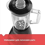 Black+Decker Countertop Blender with 5-Cup Glass Jar, 10-Speed Settings, Black, BL2010BG