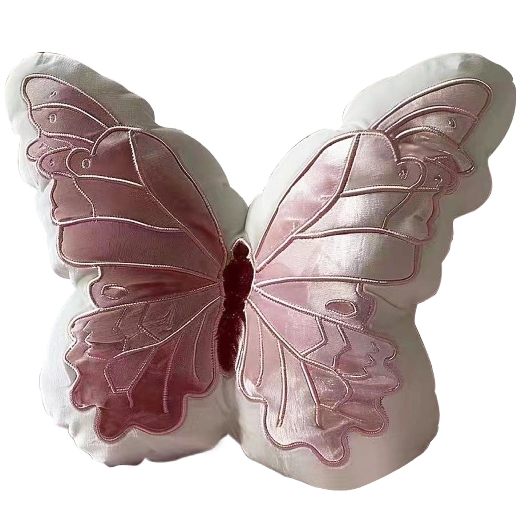 Wedhapy Butterfly Stuffed Animal Butterfly Pillow 12x12 Inch 3D Throw Pillow Pastoral Plush Cute Cotton Stuffed Polyester Novelty for Home